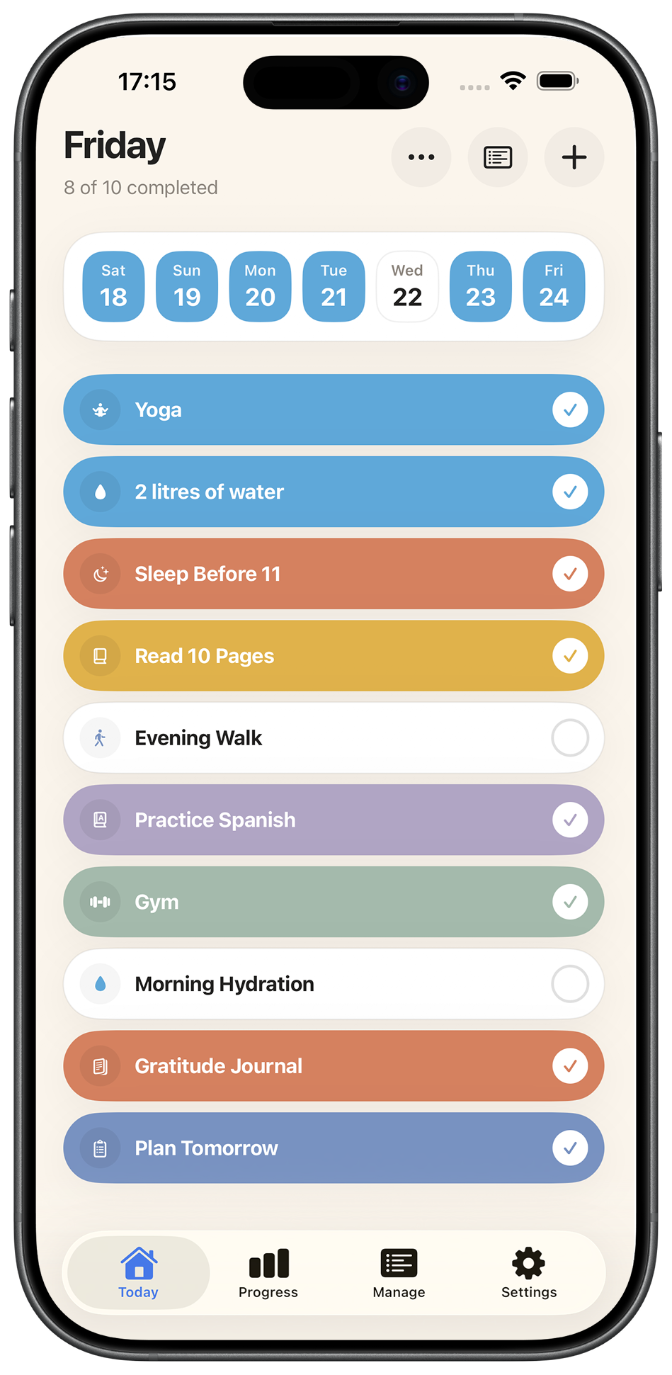 Daily habit list