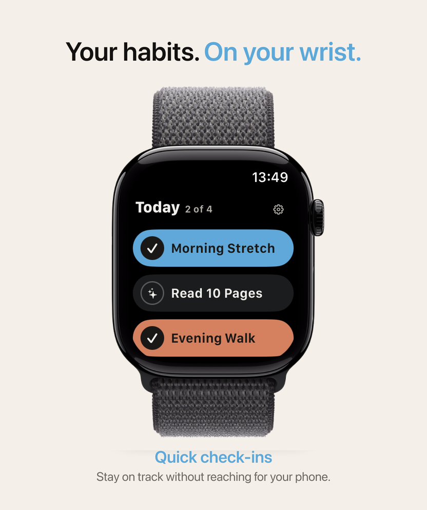 Habitios habits on Apple Watch